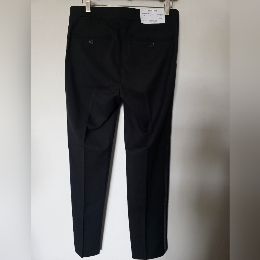 Kenneth Cole Reaction Ready Flex Slim-Fit‎ stretch black tuxedo Pants Size 31 W - Picture 5 of 6